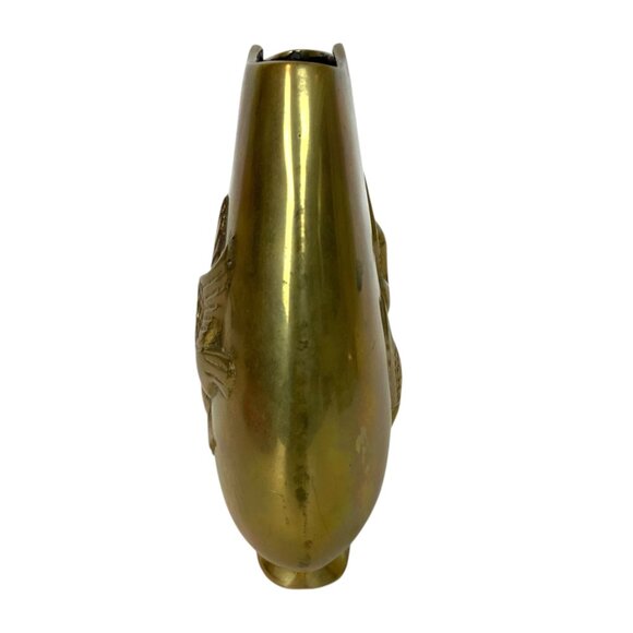 Rosenthal Netter Republic of Korea Solid Brass Vase With Kissing Bird Design - Picture 2 of 6